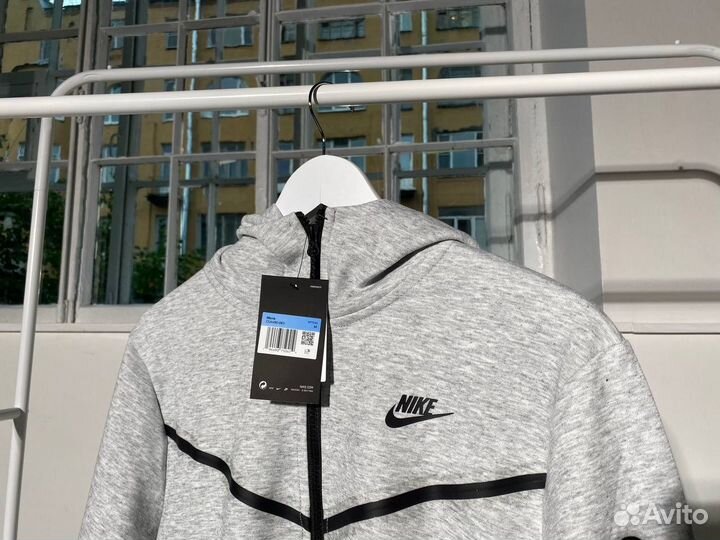 Зип худи Nike Tech Fleece серый