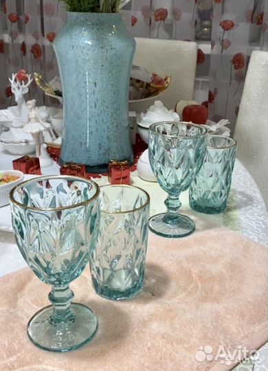 Набор Ваза 33 см, фужеры, стаканы (13 предметов)