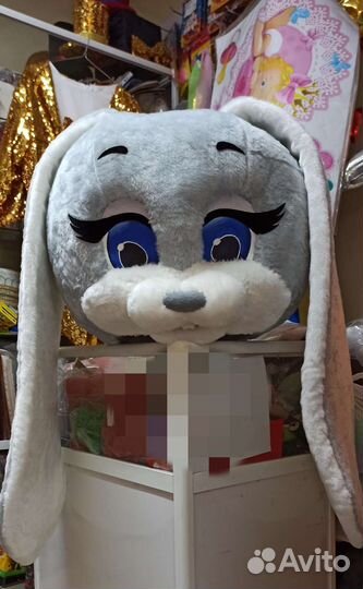 Ростовая кукла Зайка Хрумка серый и аксессуары