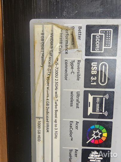 Игровой ноутбук Acer f5-771g