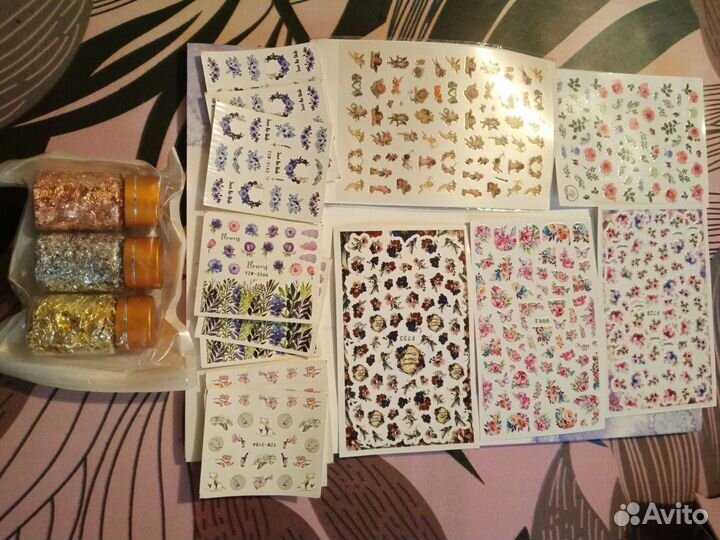 Наклейки слайдеры для ногтей+поталь