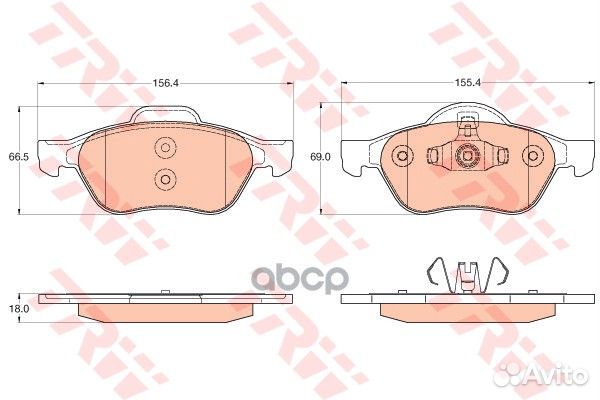 Колодки тормозные GDB2053 TRW