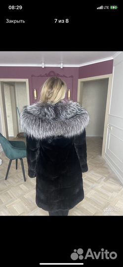 Шуба норковая с капюшоном р-р 44 новая
