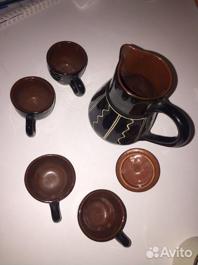 Старинный Кофейный набор СССР кофейник и 4 чашечки