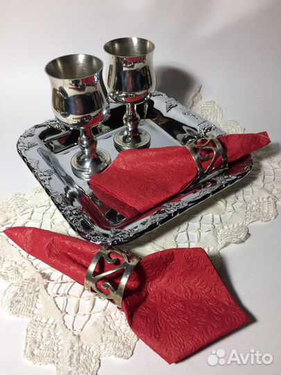 Тарелка антикварная с серебрением