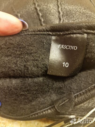 Перчатки зимние кожаные, набивная шерсть