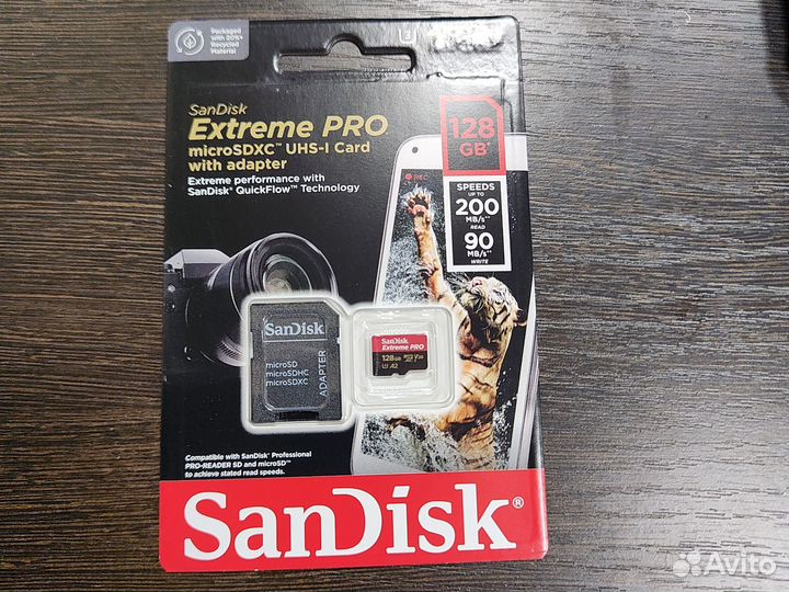 Sandisk Extreme Pro 128Gb Карта памяти MicroSD