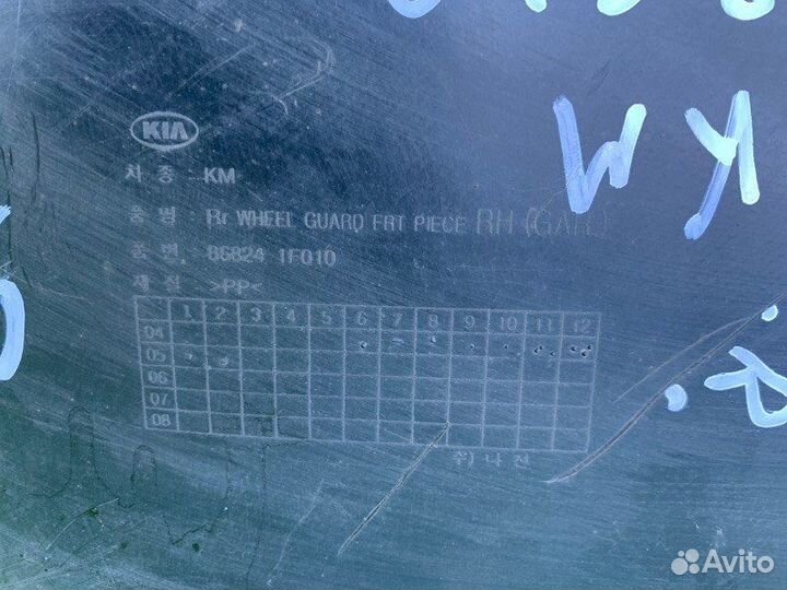Подкрылок KIA sportage KM D4EA 2008 Задн. Прав