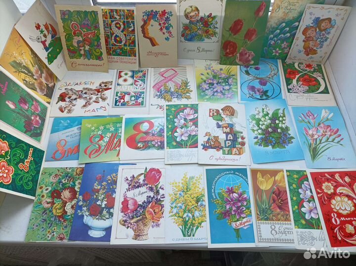 Открытки СССР 8 марта чистые