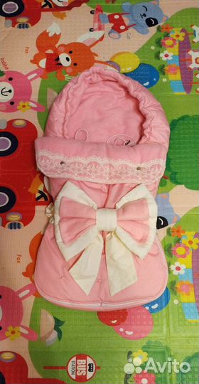 Конверт на выписку для девочки теплый