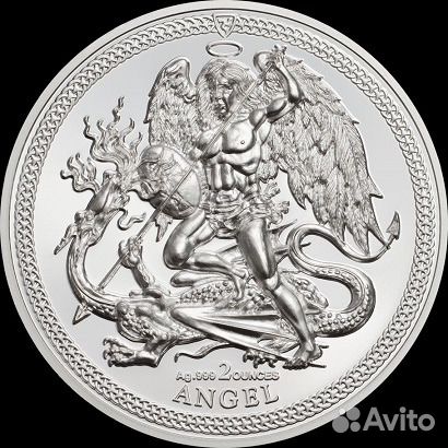 Монета Ангел серебро 2 унции Остров Мэн 2018г бокс