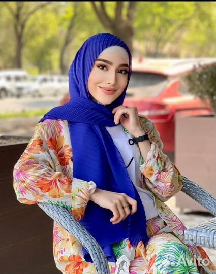 Шарфы платки гофрированные готовый хиджаб