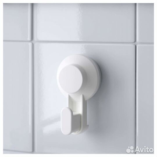 Тискен/Крючок с присоской, белый, 2шт, белый