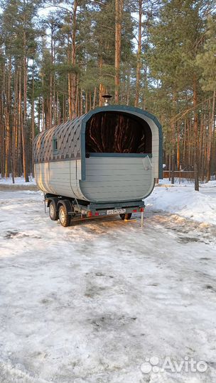 Баня бочка на прицепе аренда Ярославль NEO