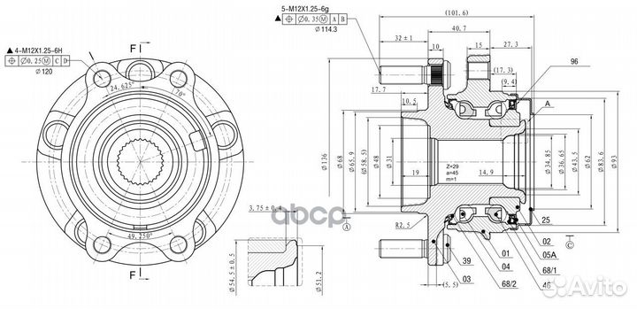 Ступица передняя в сборе R nissan Teana (J32) 0