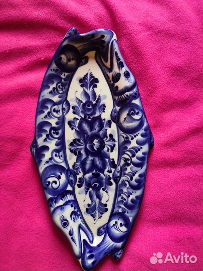 Гжель селедница тарелка