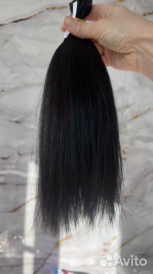 Волосы для наращивания прямые черные