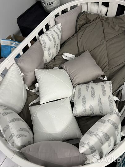 Бортики в кроватку подушки 11 штук