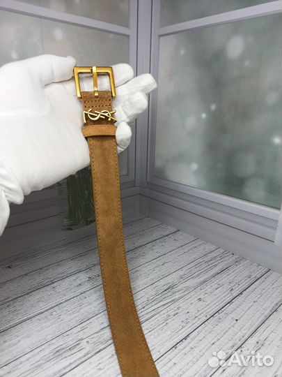 Ремень Ysl женский натуральная замша-кожа люкс