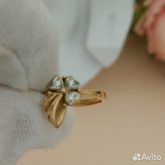 Золотое кольцо с бриллиантами, СССР, 583 проба