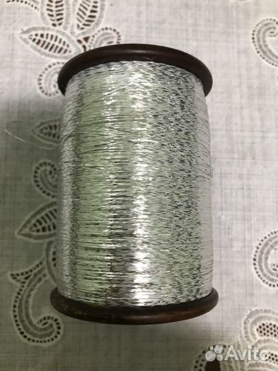 Нить металлизированная серебро, люрекс, мулине