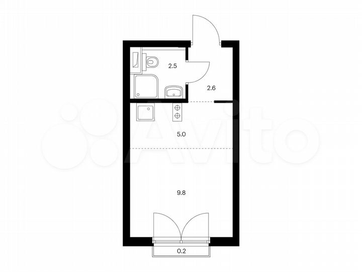 Квартира-студия, 20,1 м², 9/23 эт.