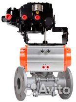 Кран шаровой DN.ru кшфпт.304.180 Ду25 Ру40, трехсоставной полнопроходной фланцевый, нержавеющая стал