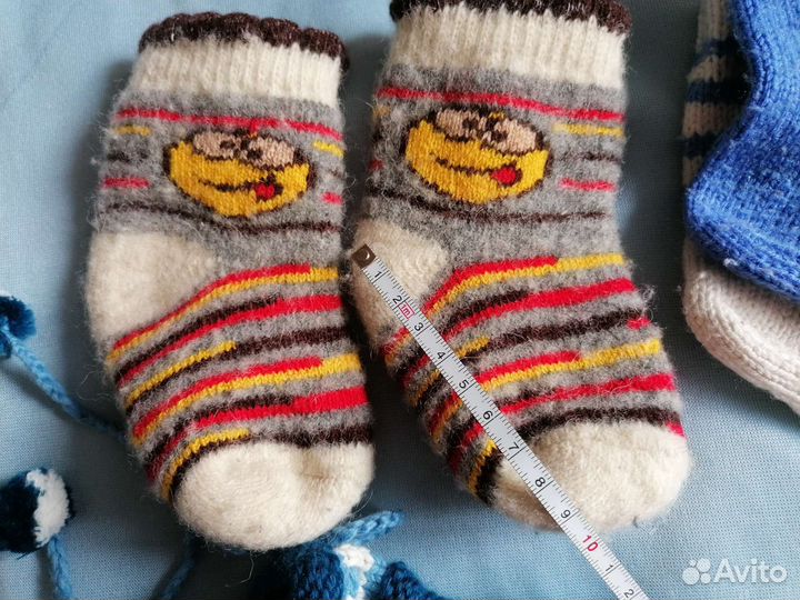 Носки пинетки теплые связанные до 1 года