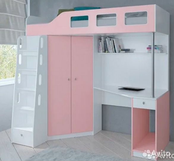 Кровать чердак Сонома/Салатовый