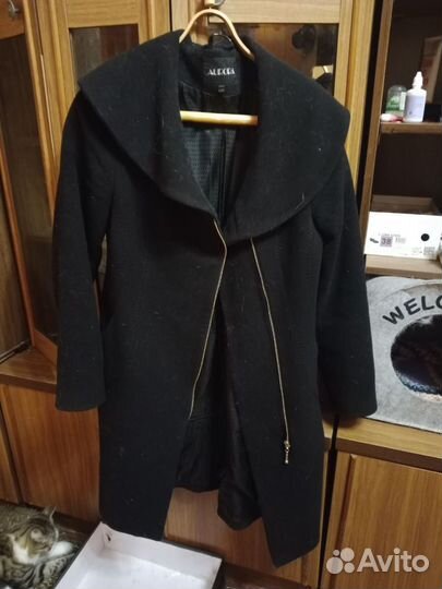 Пальто чёрное женское демисезонное 44