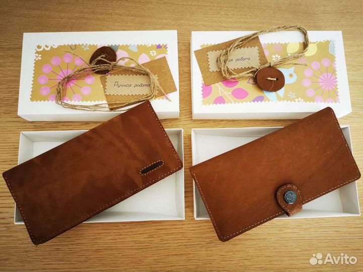 Кожаный кошелёк ручной работы