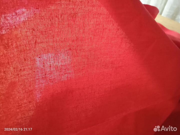 Кумач. Отрез ткани ситец