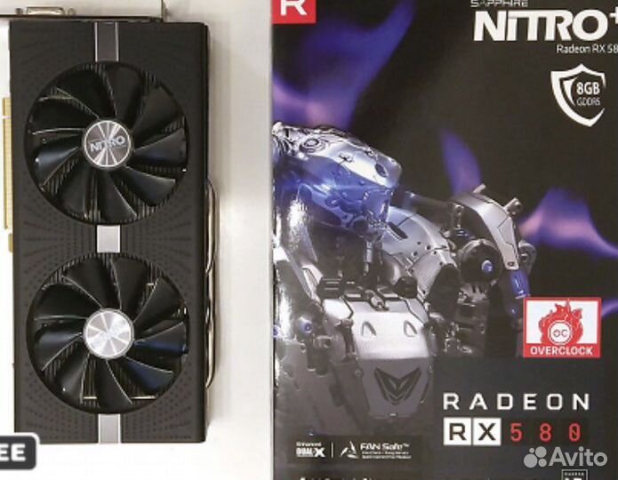 Видеокарта rx580 8gb sapphire nitro +