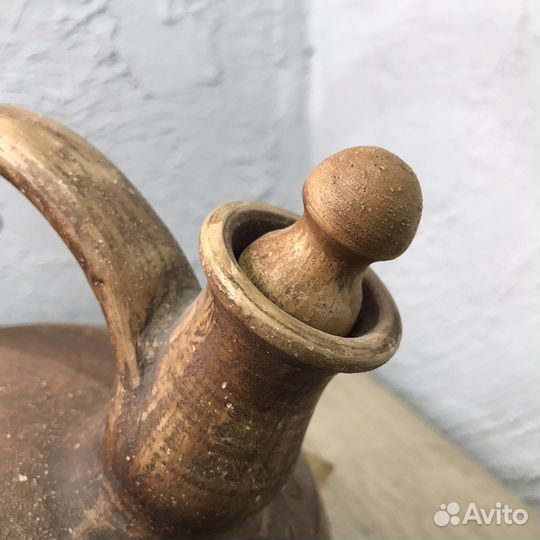 Кувшин чайник глиняный ручной работы