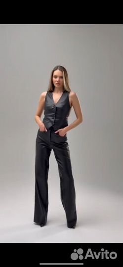 13 13 studio Кожаные брюки палаццо