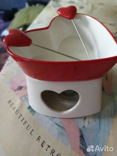 Фондюшница керамическая в форме сердца