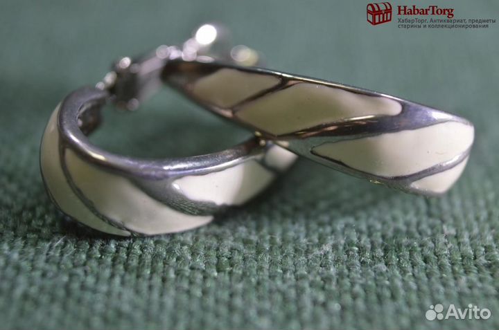 Серьги, сережки с эмалями. Металл, эмаль. Винтаж