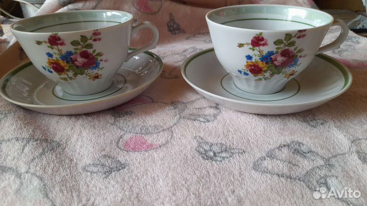 Чайная пара фарфор,дулево