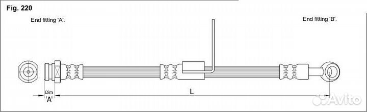 Шланг тормозной передний левый KK FT0427