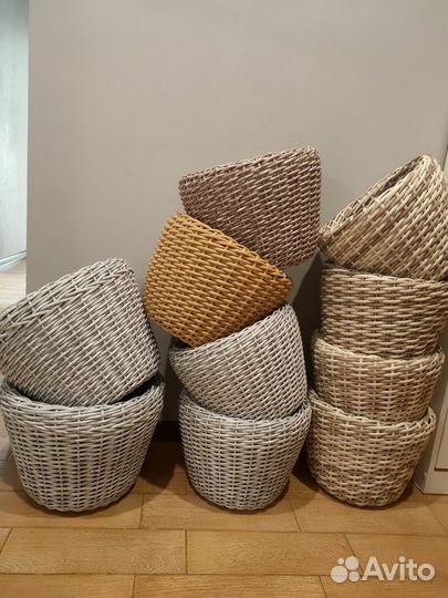Горшки из ротанга