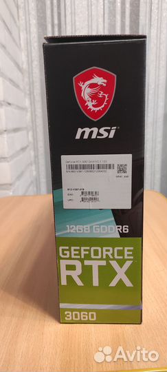 Видеокарта MSI Geforce RTX 3060 gaming X
