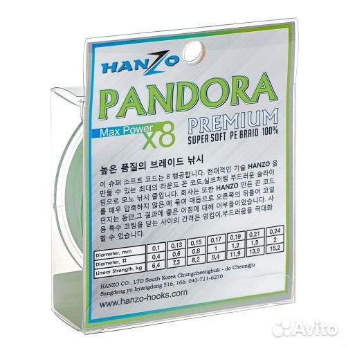 Плетёный шнур Hanzo Pandora Premium X8 150м