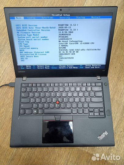 Ноутбук Lenovo ThinkPad x240 T540p T460 T470 T470s