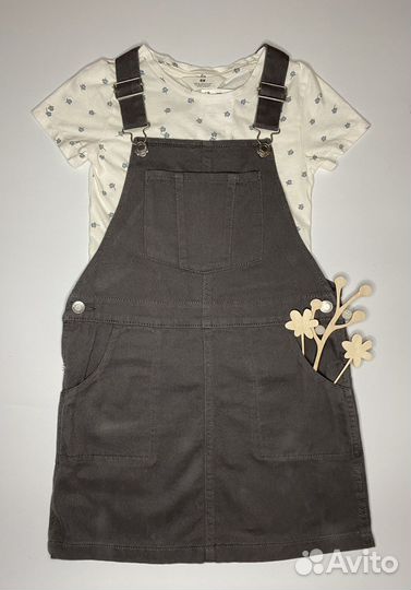 Платье (сарафан и футболка )h&m, 134.140