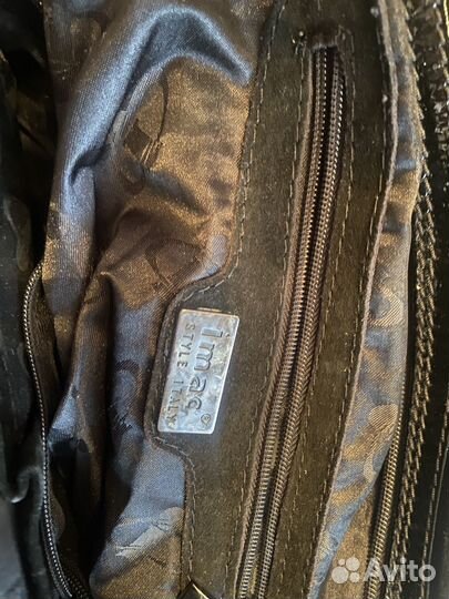 Сумка женская натуральная замша черная Италия