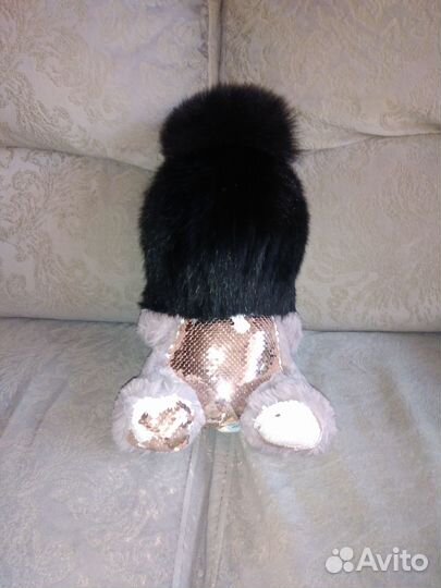 Шапка меховая вязаная