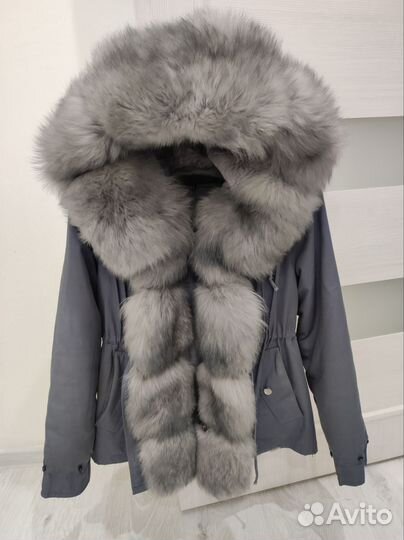 Парка куртка пуховик натуральный мех