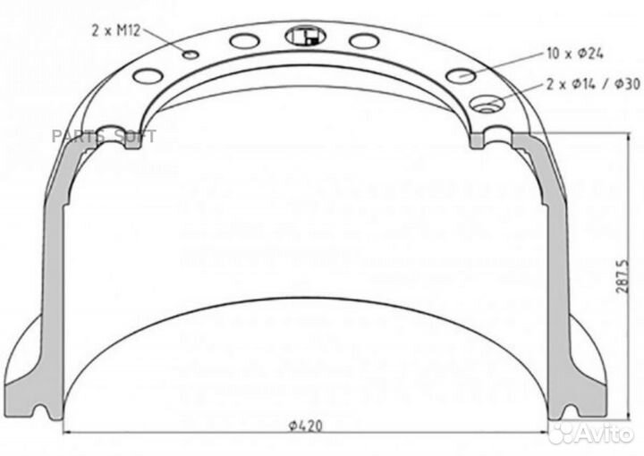 PE automotive 10608300A 106.083-00A тормозной бара