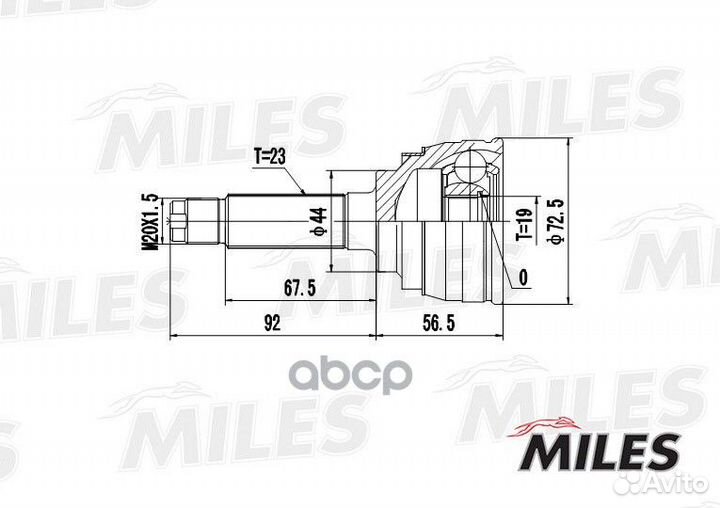 ШРУС daewoo tico 0.8 95- нар. ga20084 Miles