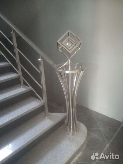 Перила из нержавеющей стали, стекла, козырьки